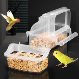 Alimentador Papagaio Transparente para Periquitos Pequenos e Médios, Bebedor, Suprimentos de Pássaros, Gaiola, Pássaros, Água Pendurada Tigela, Pet Food Container - Image 1