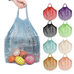 Saco De Malha De Algodão Reutilizável, Cordas De Compras, Rede De Arrastão, Sacos De Tartaruga, Bolsa De Armazenamento, Tote De Tecido, Proteção Ambiental - Image 1