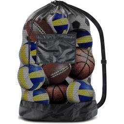 Grande malha saco para armazenamento de basquete, futebol, voleibol, cordão ajustável, bolsa de ombro, bola Sports Training Equipment - Image 4