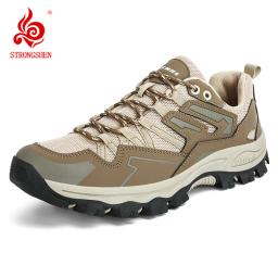 STRONGSHEN-Sapatos de caminhada ao ar livre para homens e mulheres, sapatos de escalada, botas esportivas impermeáveis, tênis trekking, moda para casal - Image 1