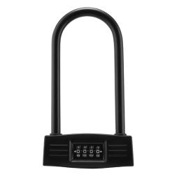 Combinação Bike U Lock, anti-roubo, cadeado resistente para motocicleta, porta E-Bike com chaves de senha recuperáveis - Image 2