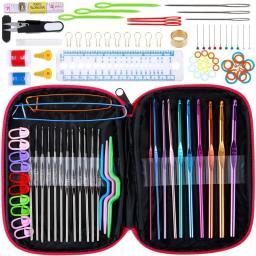 Agulhas de tricô para DIY Art Craft, vários tamanhos, cores aleatórias misturadas, tricô gancho, acessórios para ferramentas de costura, 100pcs - Image 1