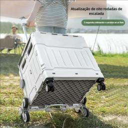 Outdoor Camping Folding Carrinho de compras, Household Portable Express Delivery Cargo Trailer, Piso Stall Cargo, 80L - Image 6