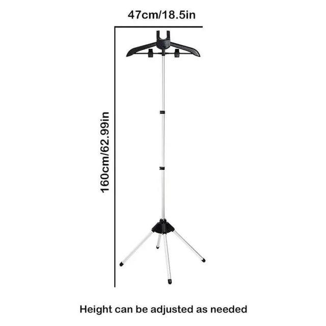 Suporte de Engomar Portátil Telescópico Ajustável de 160 cm para Roupas com Steam