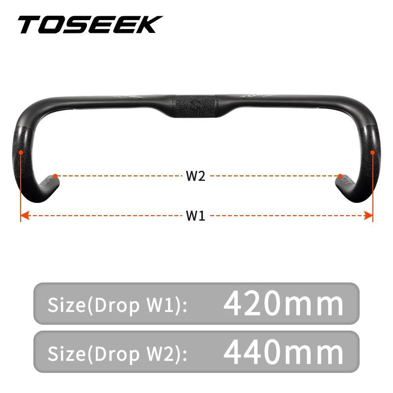 Toseek ZXB-TWO bicicleta guiador de estrada carbono 400/420/440mm ud fosco roteamento interno estrada guiador peças da bicicleta - Image 1