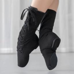 Tênis de dança esportiva para homens e mulheres, sapatos de dança jazz, botas de lona, botas curtas, meninas e meninos, 1 par por lote - Image 1