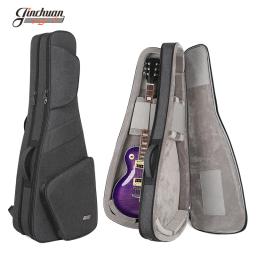 Jinchuan-saco de guitarra elétrica dupla, estojo macio, interior projetado para segurar 2 guitarras, Gig Bag, atacado - Image 2