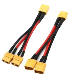 Fio de silicone xt60 conector de bateria paralela macho/fêmea cabo dupla extensão divisor y/motor de bateria rc com 3 vias 14awg - Image 5