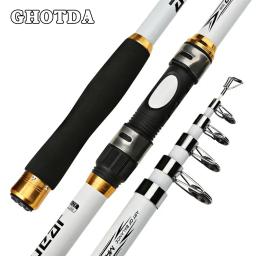 Ghotda 2.1m -3.6m carpa vara de pesca alimentador duro frp fibra de carbono vara de pesca telescópica vara de pesca - Image 1