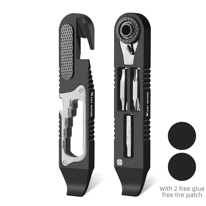 WEST BIKING-Portátil Bicicleta Tire Lever Multitool, MTB Road Bike Repair Tools, Ciclismo Ratchet Wrench, Hex Bike Kits de Manutenção - Image 1