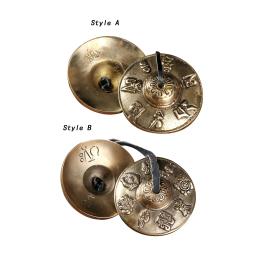 Pratos tibetanos Tingsha, decoração leve para família e amigos, instrumento de percussão, sinos de meditação, 6,5 cm - Image 2