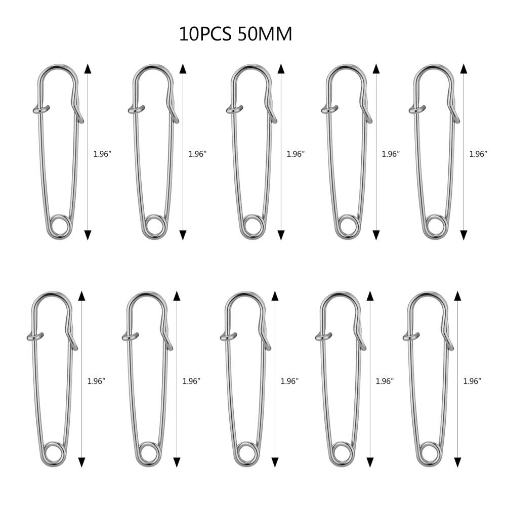 10/15 pçs grandes pinos de segurança 2 "3" 4 "resistente sortido cobertor pinos de bloqueio de mola de aço inoxidável fixadores para artesanato de roupas - Image 1