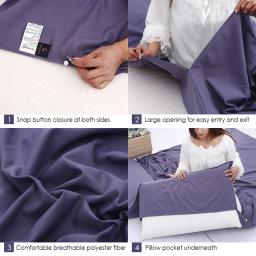 Saco de dormir leve portátil, saco multipessoa, acampamento exterior, folha do curso do hotel, forro, 115cm x 210cm - Image 5