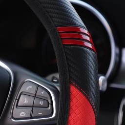 Pequeno monstro capa de couro do carro sem anel interno, tampa do volante, desenhos animados gato suprimentos automotivos, 14.5-15 Polegada - Image 3