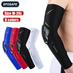 1 peça esportes crashproof cotovelo almofada de compressão braço protetor manga para basquete ao ar livre futebol da bicicleta cotovelo suporte guarda - Image 1