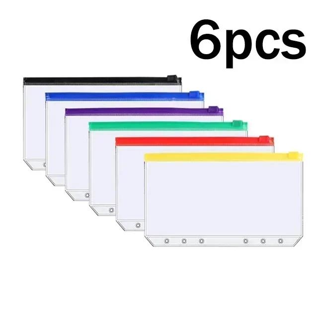 Organizador de Orçamento A6: Envelopes Impermeáveis com Zíper e Bolsos para Dinheiro e Folhas Soltas