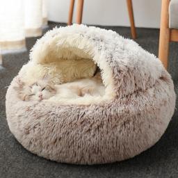 Cama dobrável para dormir, Cama de dormir macia, Removível e lavável, Ninho de cachorro, Ninho de gato semi-fechado, Pet Products - Image 5
