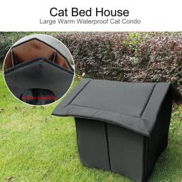 Gatos casa à prova dwaterproof água ao ar livre manter quente animal de estimação gato caverna camas ninho engraçado dobrável e lavável para gatinho filhote de cachorro animais de estimação suprimentos - Image 2