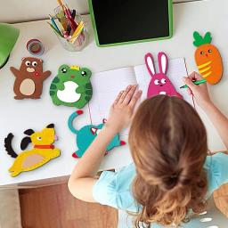 Kits de costura infantis para iniciantes, 6 atividades fáceis, bonecas de pelúcia, artes e ofícios, atividades de feltro, arte e artesanato iniciantes - Image 3