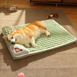 MADDEN-Camas removíveis laváveis para animais, tapete quente, sofá luxuoso para cães pequenos e médios, cama xadrez para gatos, sono fofo, inverno - Image 1