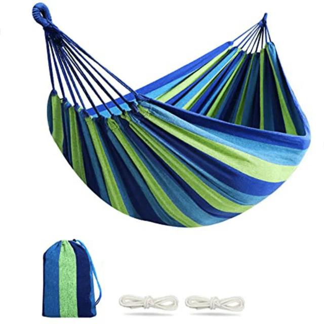 Hammock Camping Portátil para Dupla ou Solteira: Aconchego ao Ar Livre em Jardim, Pátio e Lazer com Cama Suspensa de Parachute