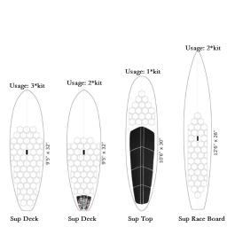 Almofadas de prancha antiderrapantes hexagonais, almofadas ocas para windsurf e wakeboards, almofadas de convés para surf, 12PCs - Image 5