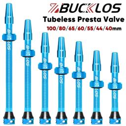 Bucklos f/v válvulas sem câmara de ar 40mm/44mm válvula presta de bicicleta de estrada liga de alumínio válvula de aro sem câmara de ar acessórios de ciclismo - Image 1
