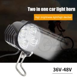 E-Bike freio dianteiro e luz traseira Set, Bike Rack Lâmpada com buzina, Interruptor do farol, Turn Tail Light, Acessórios bicicleta elétrica, 24V, 48V - Image 5