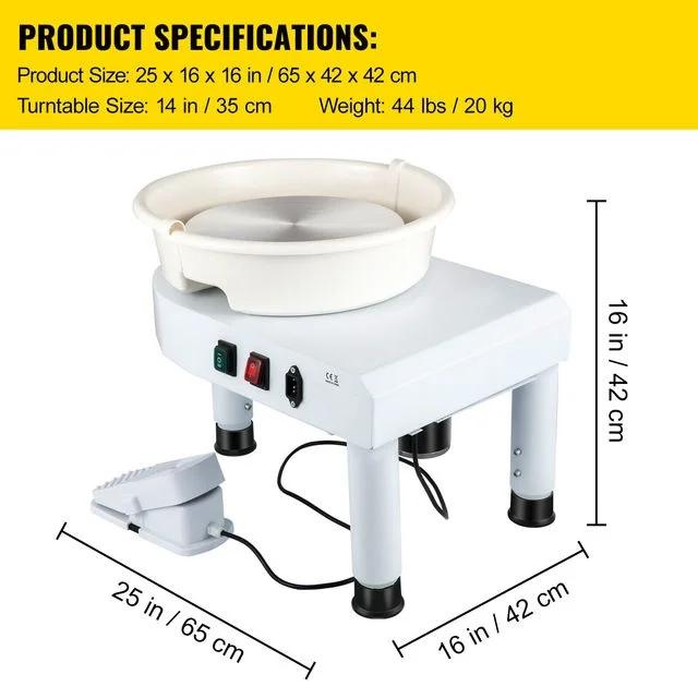 Máquina Elétrica de Cerâmica com Pedal para Moldagem de Argila - Ideal para Escolas e DIY