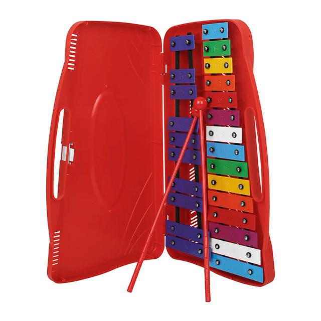 Xilofone Glockenspiel Profissional com 25 Notas, Case e Marretas Seguras - Inclui Songbook Música
