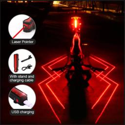 Aranha-laser luz traseira led para bicicleta, luz traseira, impermeável, usb, para bicicleta de estrada e mtb - Image 1