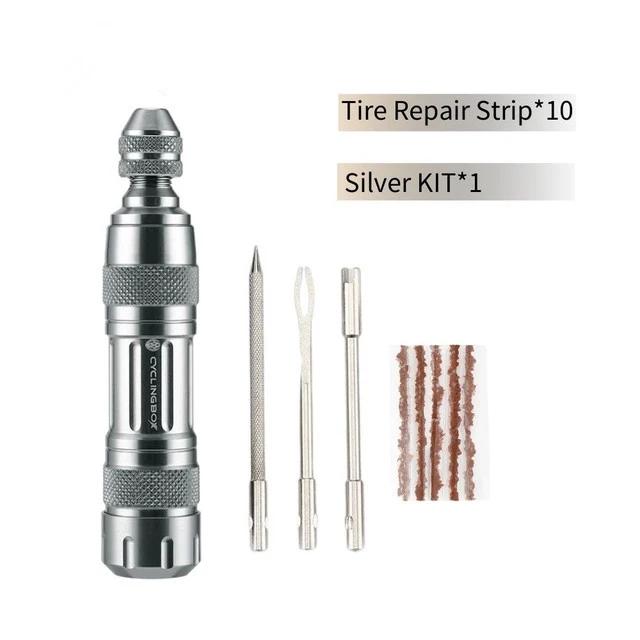 Kit Completo para Reparo de Pneu Sem Câmara de Bicicleta com Selante, Listras de Borracha e Ferramentas de Manutenção para Ciclistas