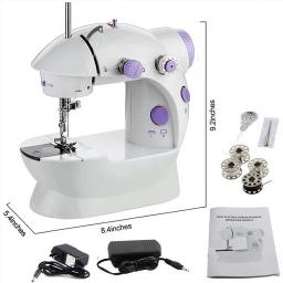 Máquina de costura multifuncional Desktop com pedal, Mini aparelho elétrico, Máquina de costura miniatura doméstica, Luz LED - Image 5