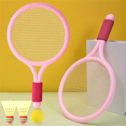 Conjunto raquete tênis infantil, raquete badminton com 2 bolas espuma, 2 badminton para ambientes internos praia, - Image 2