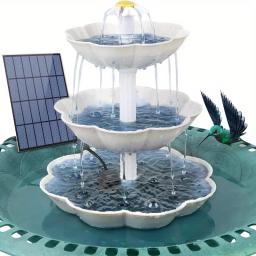 Fonte de água solar para banho de pássaros, destacável, faça você mesmo, fonte de paisagismo para banho de pássaros, decoração de jardim, alimentador de pássaros ao ar livre - Image 1