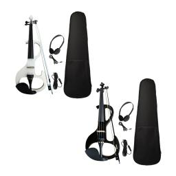 Conjunto de violino elétrico instrumentos de cordas com acessórios de violino e fone de ouvido de madeira maciça violino elétrico silencioso para adolescentes - Image 1