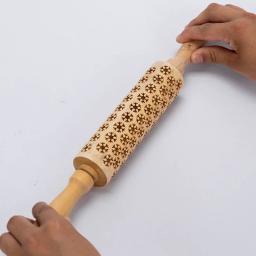 Cerâmica Arte Madeira Textura Rolo, Elementos De Natal De Alívio, Rod Em Relevo, Lama Rolling Pin, Ferramentas De Cerâmica DIY - Image 3