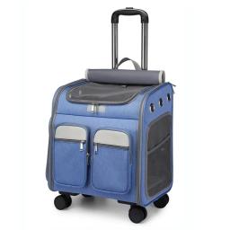 Pet Trolley Mochila com Roda Universal, grande espaço, bolsa para cães, pequeno animal transportador, haste dobrável - Image 1