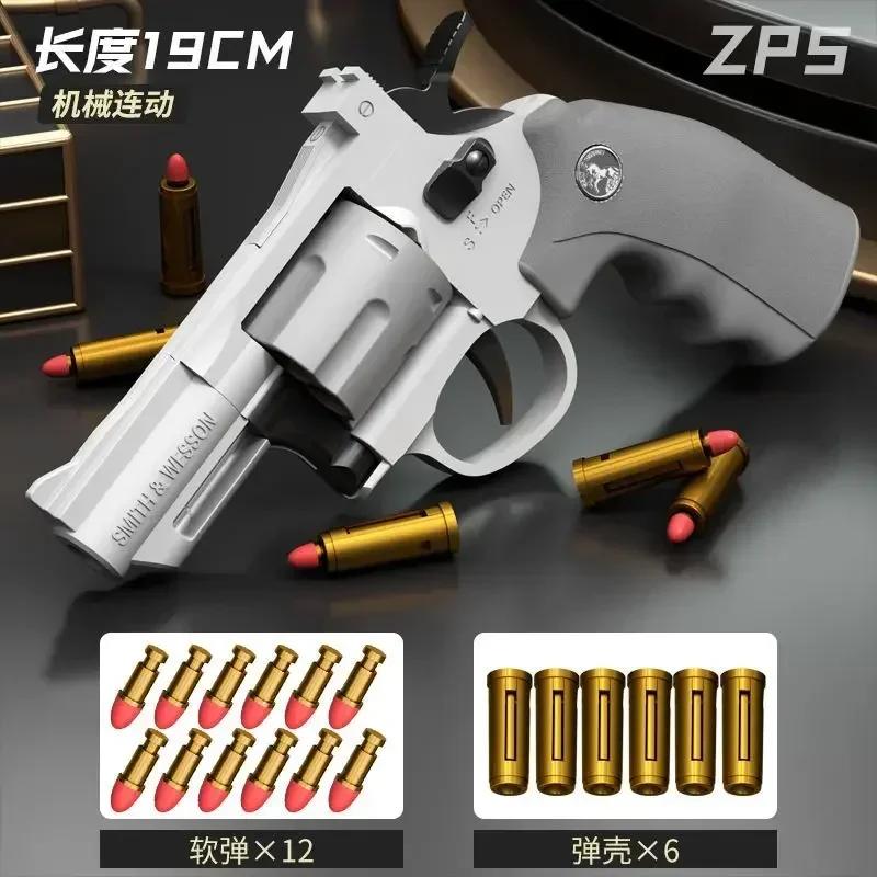 Mecânica contínua Firing Revolver Toy Gun, Pistola lançador automático, bala de dardo macio, CS arma ao ar livre para criança e adulto, ZP5 357 - Image 1