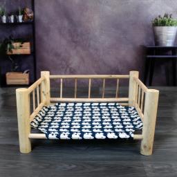 Canil De Cachorro De Madeira Marching, Design De Cama De Imitação, À Prova De Umidade E Respirável, Removível E Lavável - Image 2