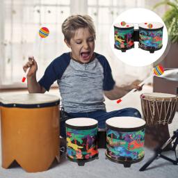 Crianças tambores bebê bongos brinquedo aldult para crianças conga plástico madeira instrumentos musicais adultos com baqueta instrumento de percussão - Image 3