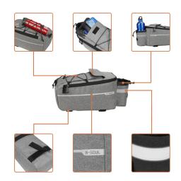 1pc saco de rack de bicicleta, saco térmico de tronco de ciclismo à prova dwaterproof água dobrável pannier traseiro para bicicletas de montanha-design de cinta, tira reflexiva - Image 3