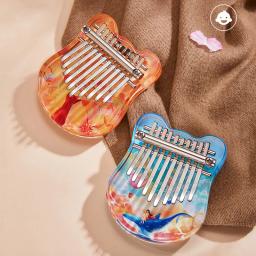 Mini Kalimba Polegar Piano com Cristais, Dedo Acrílico Piano, Instrumento de Teclado Iniciante, Música Amante Presentes, 10 Chaves - Image 2