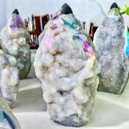 Aura Sphalerite Ornamentos, Cristal Natural Escultura, Pedras Preciosas Jóias, Glitter Cura Cristal, Presente de Aniversário, Alta Qualidade, 1Pc - Image 4