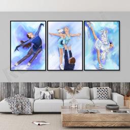 Patinação artística patinação de patins cartaz, patinação foto decoração imagem ídolo parede arte pintura da lona sala estar decoração casa presente - Image 1