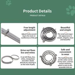 Colar anti-pulgas extensível para animais de estimação, colar anti-pulgas e tick, filhotes e gatos personalizados, anti-pulgas para cães grandes - Image 3