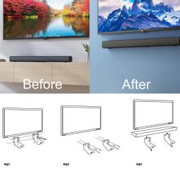 Kit Suportes De Montagem Em Parede, Soundbar para Bose WB-300, Sound Touch 300, Soundbar 500, Soundbar 700, 900 - Image 4