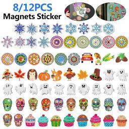 Mandala Diamond Art Frigorífico Ímãs Adesivo, Pintura, Geladeira, Sobremesa, Bolo, Artesanato DIY, Presente do partido, 8 pcs, 12pcs - Image 1