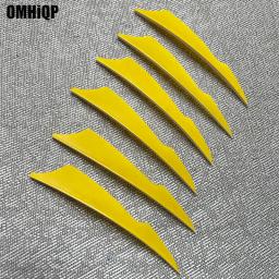 100 pçs 4 "tiro com arco flecha penas fletching amarelo picada forma palhetas de peru reais asas direita esquerda para acessórios arco - Image 5