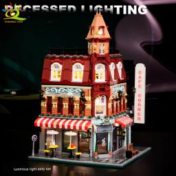 Huiqibao brinquedos moc cidade canto café arquitetura estilo vista de rua micro blocos de construção para crianças tijolos de construção - Image 5